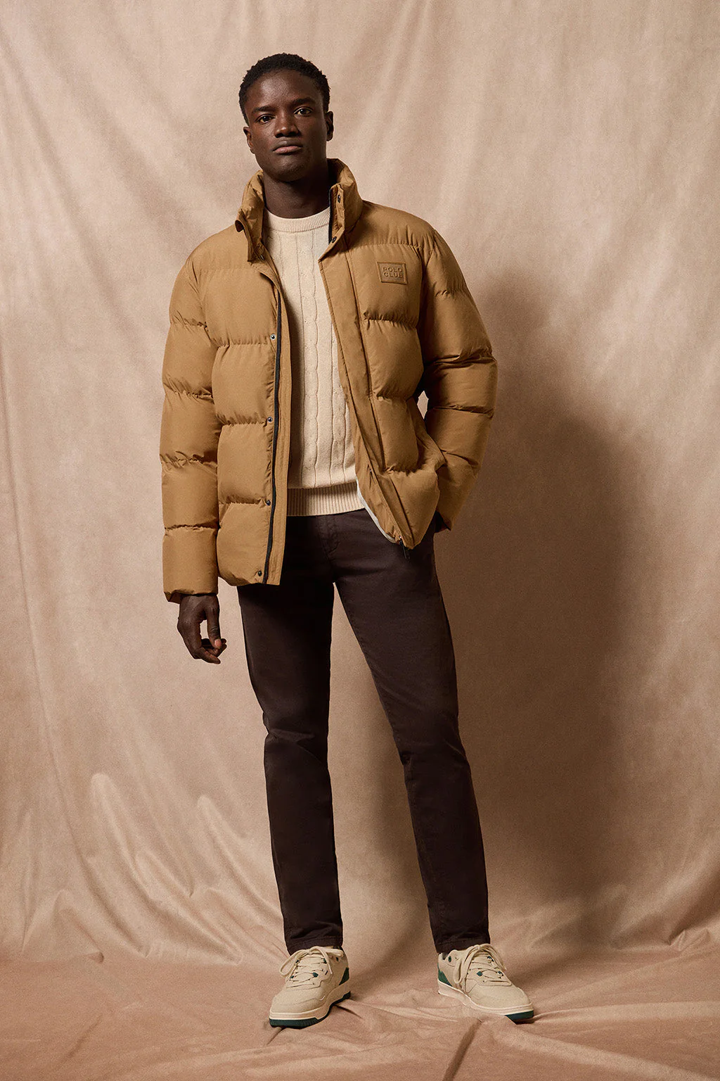 Chaqueta color camel Slope acolchada con detalles Polo Club - Image 6