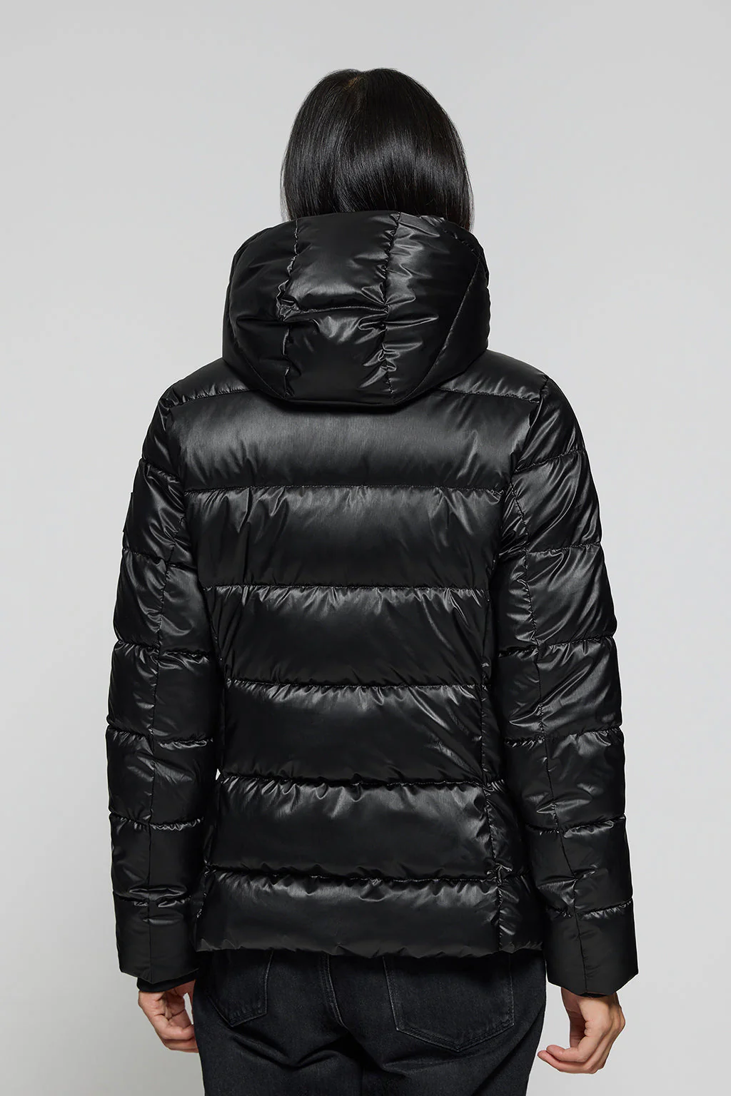 Chaquetón negro efecto brillo Snow de capucha fija y detalles Polo Club - Image 6