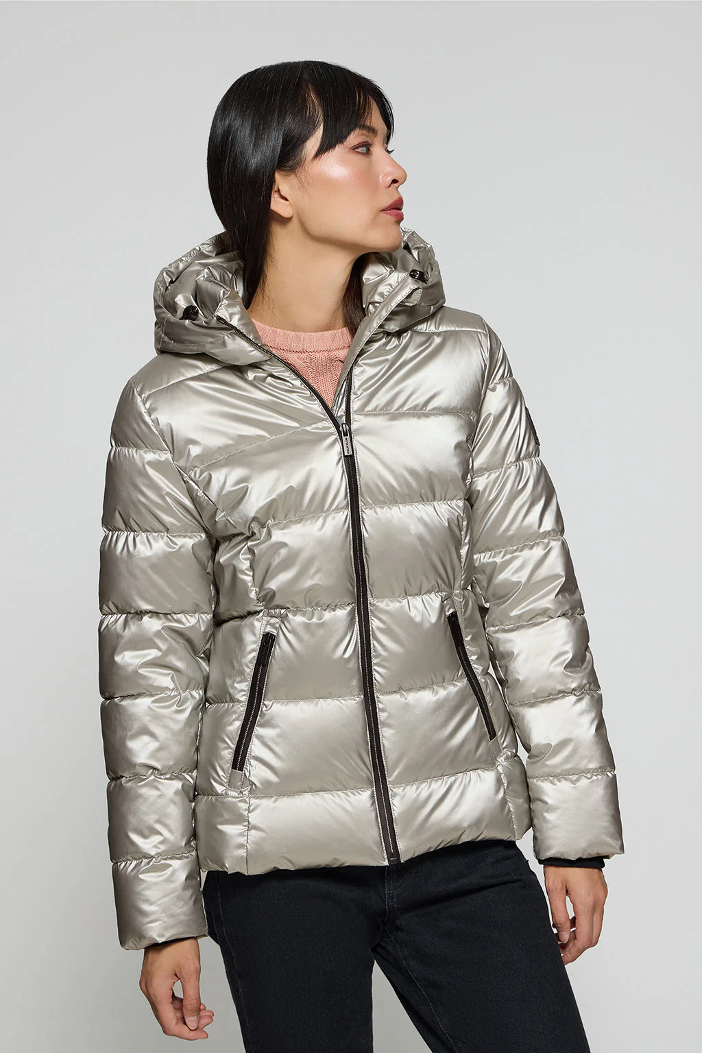 Chaquetón platino efecto brillo Snow de capucha fija y detalles Polo Club - Image 2