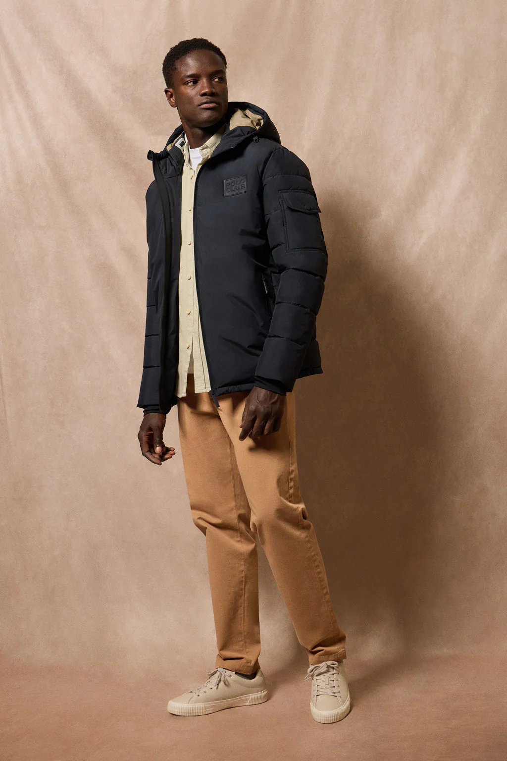 Chaqueta St Moritz azul marino acolchada de capucha fija y detalles Polo Club - Image 6
