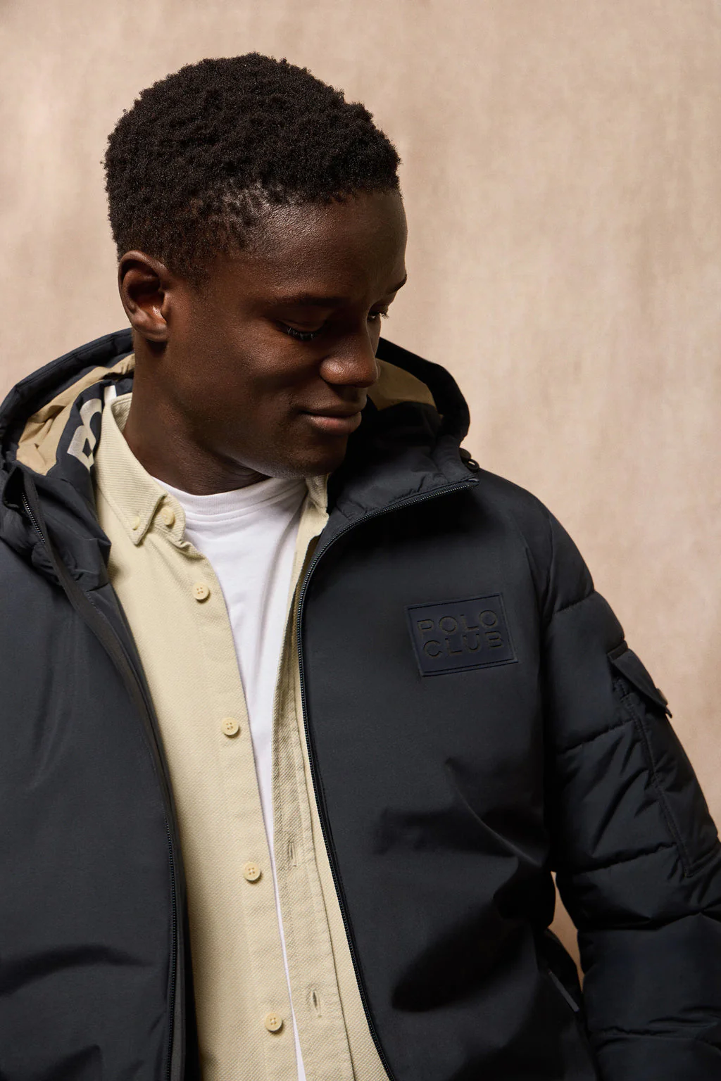 Chaqueta St Moritz azul marino acolchada de capucha fija y detalles Polo Club - Image 8