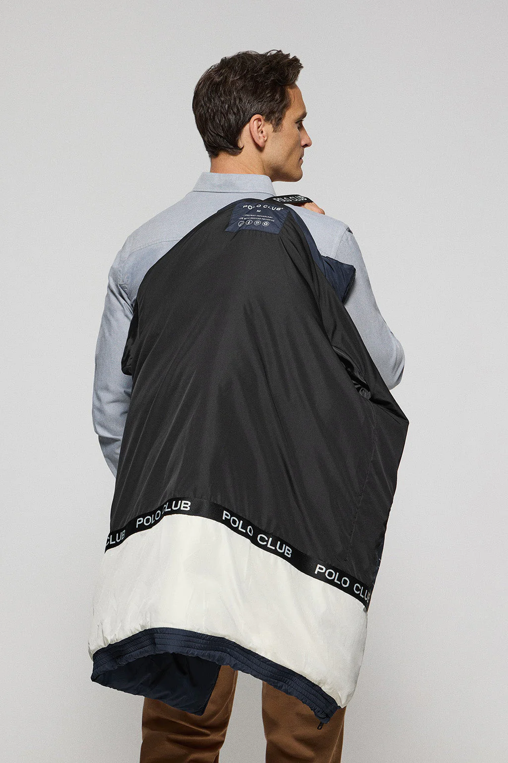 Abrigo azul marino Staten de capucha desmontable y detalles Polo Club - Image 4