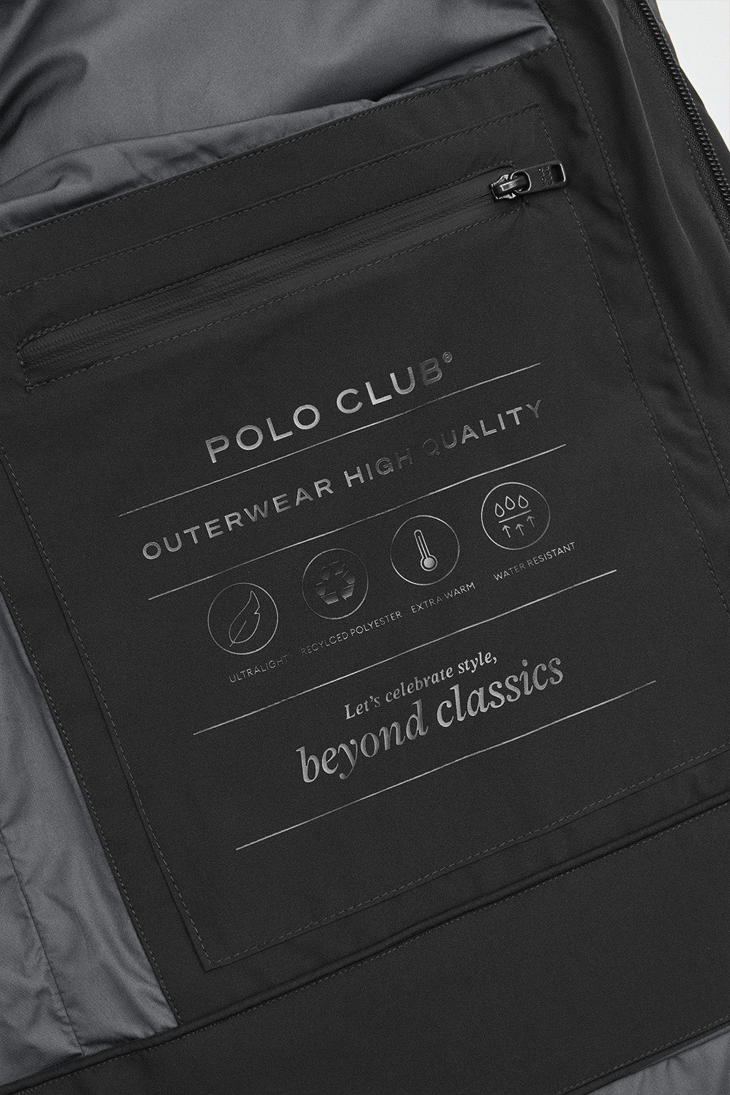 Abrigo de plumas Valberg negro con logo Polo Club - Image 11