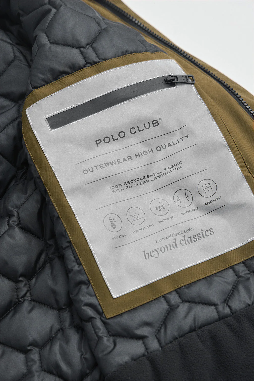 Chaqueta Voguel caqui oscuro con logo Polo Club - Image 11