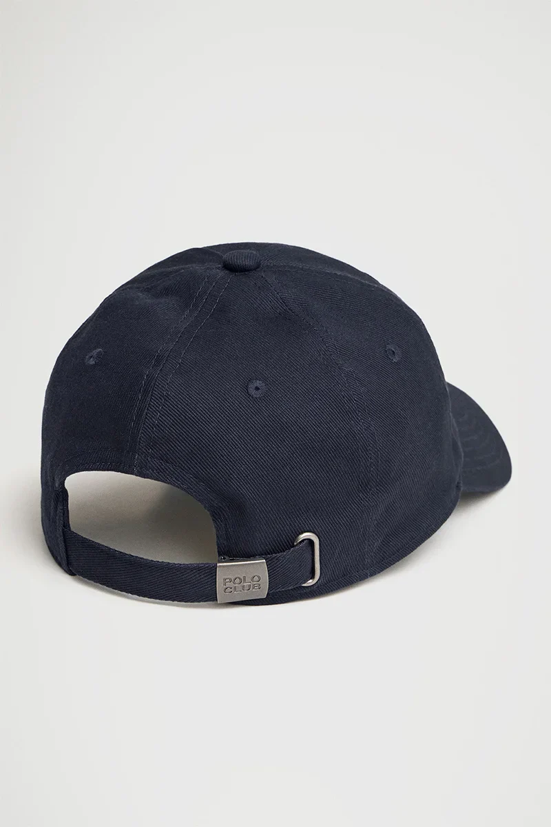 Gorra azul marino de seis paneles con logo Polo Club - Image 2