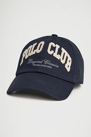 Gorra azul marino de seis paneles con logo Polo Club - Image 6