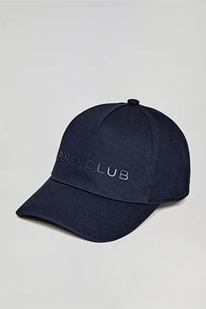 Gorra azul marino con logo engomado y print Polo Club - Image 6