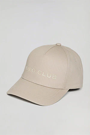 Gorra beige con logo engomado y print Polo Club - Image 6