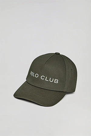 Gorra infantil verde caqui con logo y bordado Polo Club - Image 4