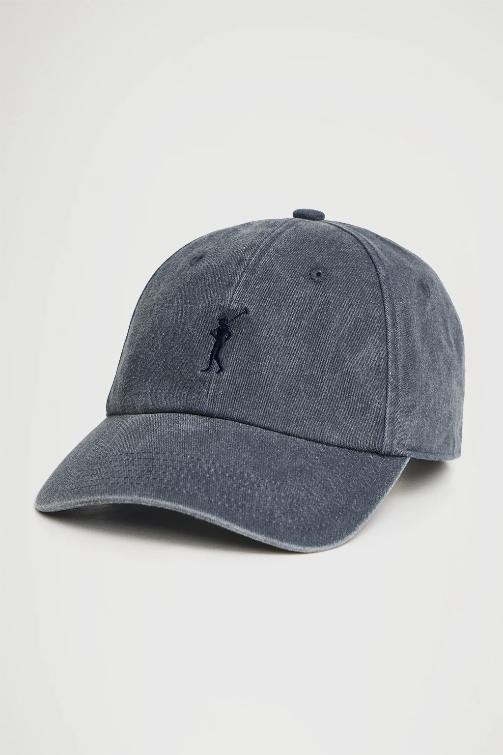 Gorra azul marino con efecto lavado de seis paneles y logo Rigby Go - Image 4