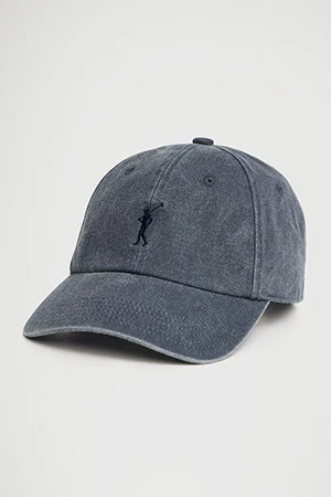 Gorra azul marino con efecto lavado de seis paneles y logo Rigby Go - Image 5