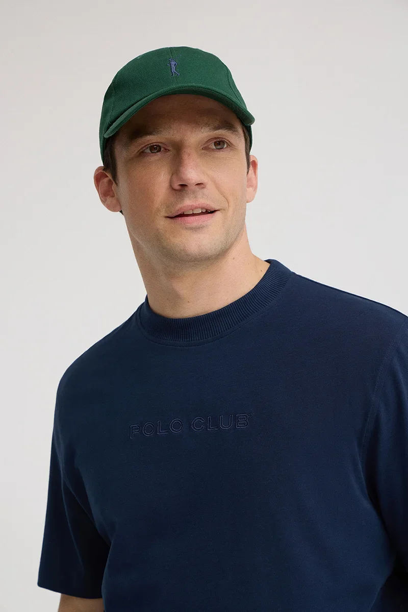 Gorra verde botella de seis paneles con logo Rigby Go - Image 3
