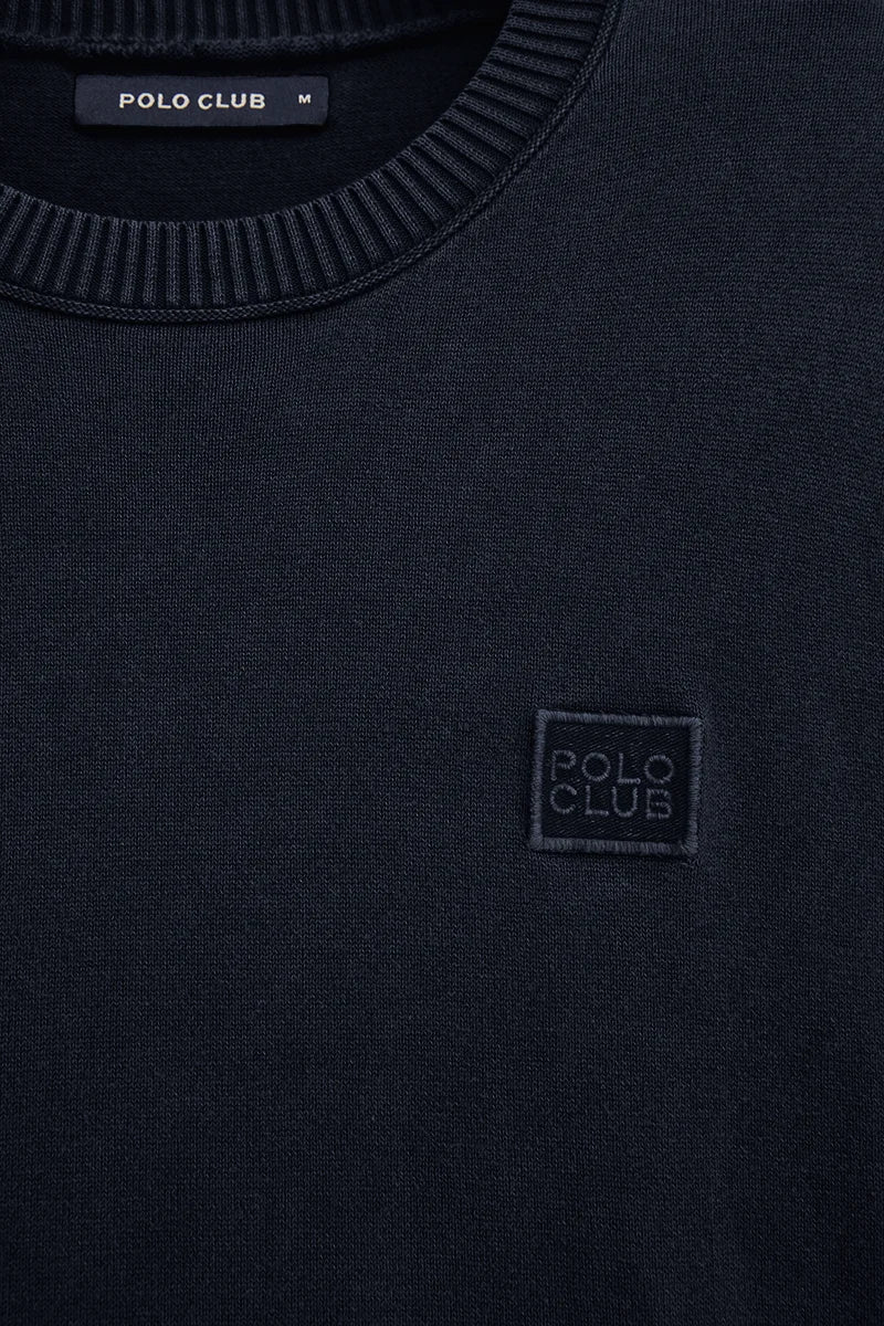 Jersey de manga corta azul marino con efecto lavado de corte slim Polo Club - Image 7
