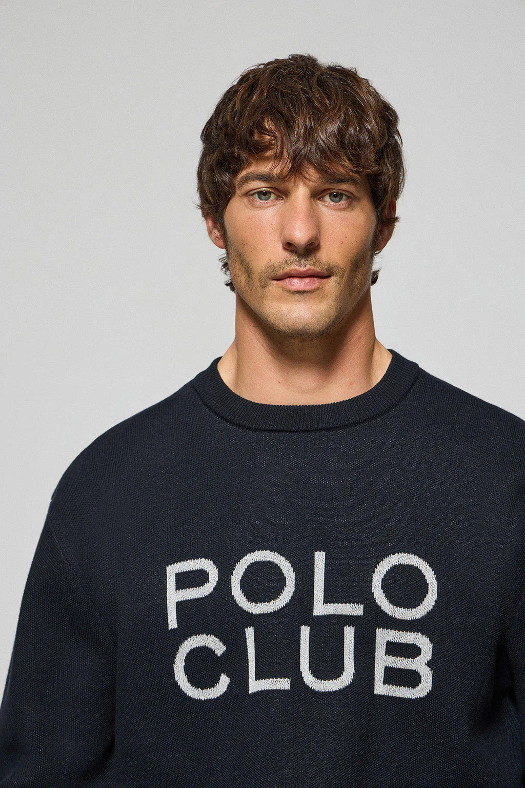 Jersey Axel de punto azul marino con logo en el pecho Polo Club - Image 3