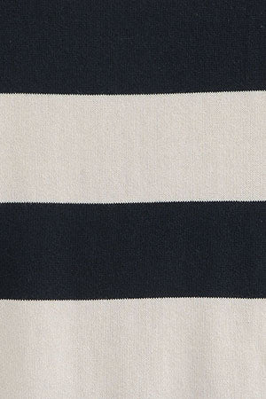 Jersey de rayas azul marino y color crudo con cuello polo y parche Polo Club - Image 11