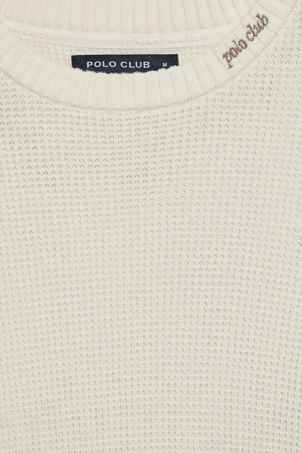 Jersey beige de punto Biel de cuello redondo y detalle bordado Polo Club - Image 8