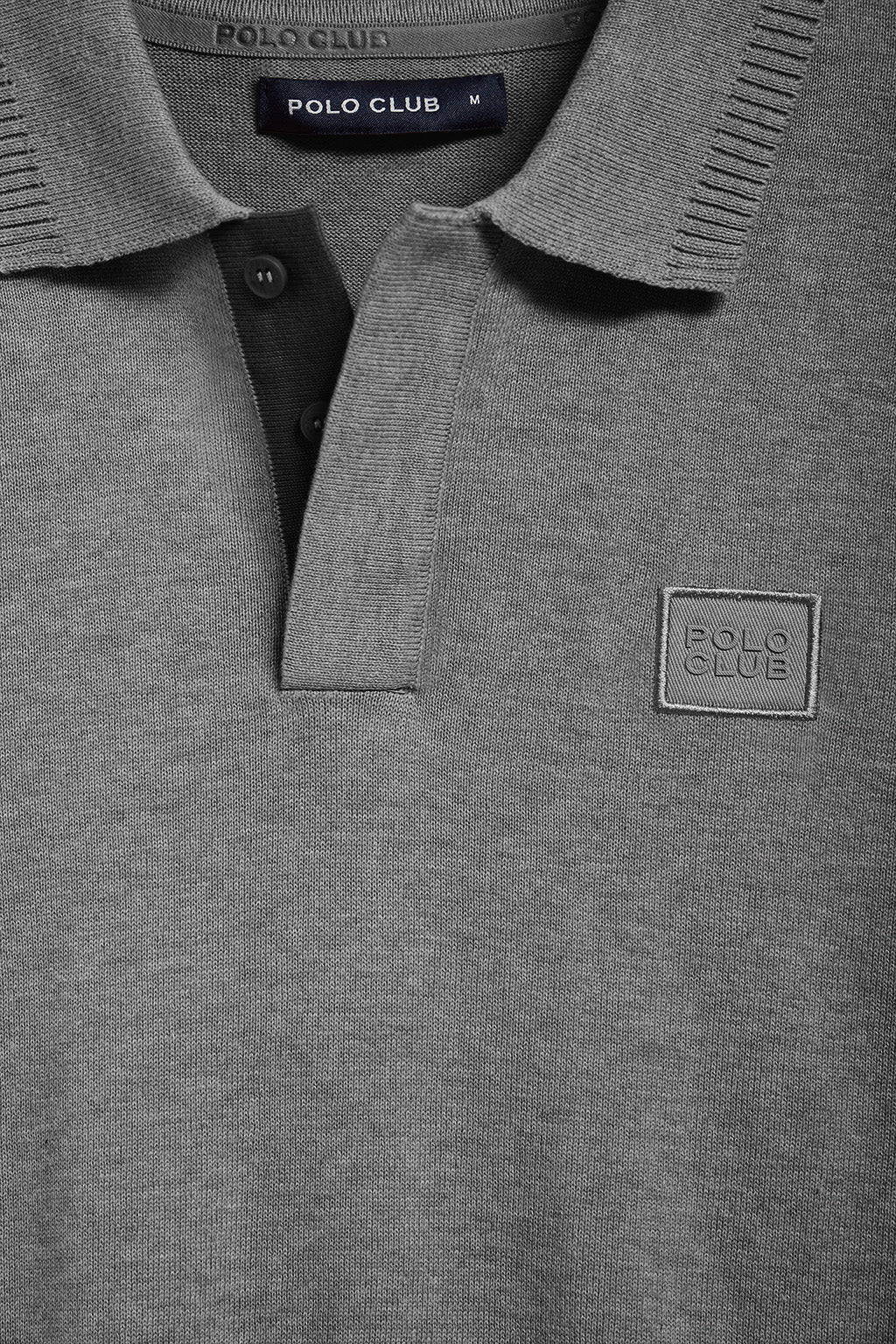 Polo de punto gris vigoré de manga corta y logo Polo Club - Image 9