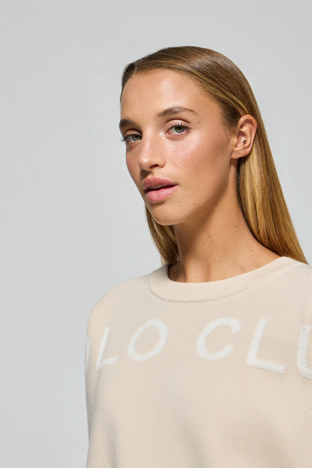 Jersey Gia de punto beige con logotipo Polo Club - Image 2