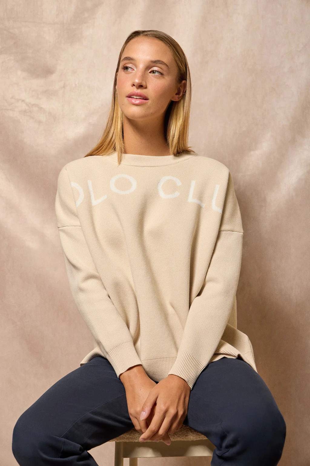 Jersey Gia de punto beige con logotipo Polo Club - Image 4