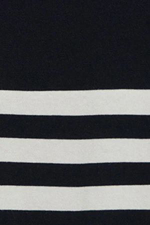 Jersey azul marino de manga corta a rayas con escudo náutico - Image 10