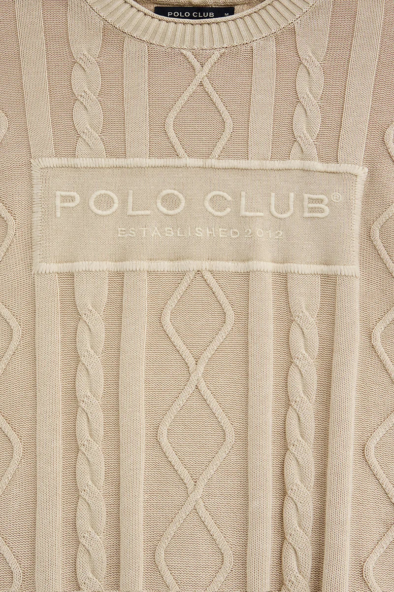 Jersey beige trenzado con bordado en relieve Established 2012 Polo Club - Image 7