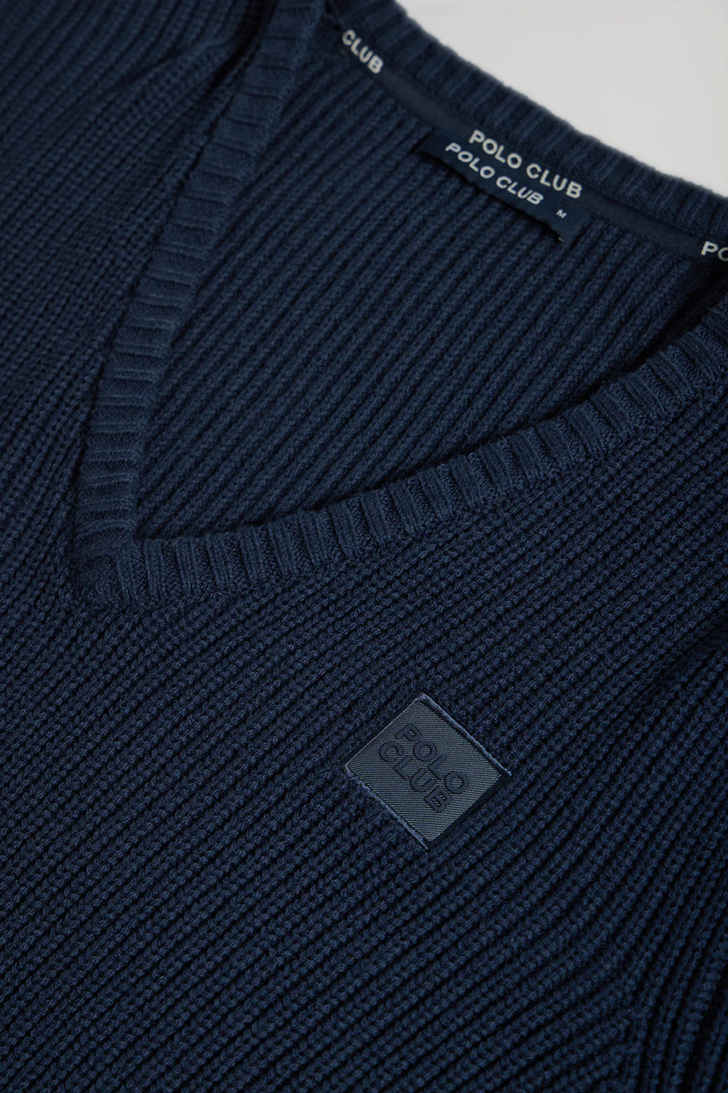Jersey azul marino de punto en galga 9 con detalle Polo Club - Image 7