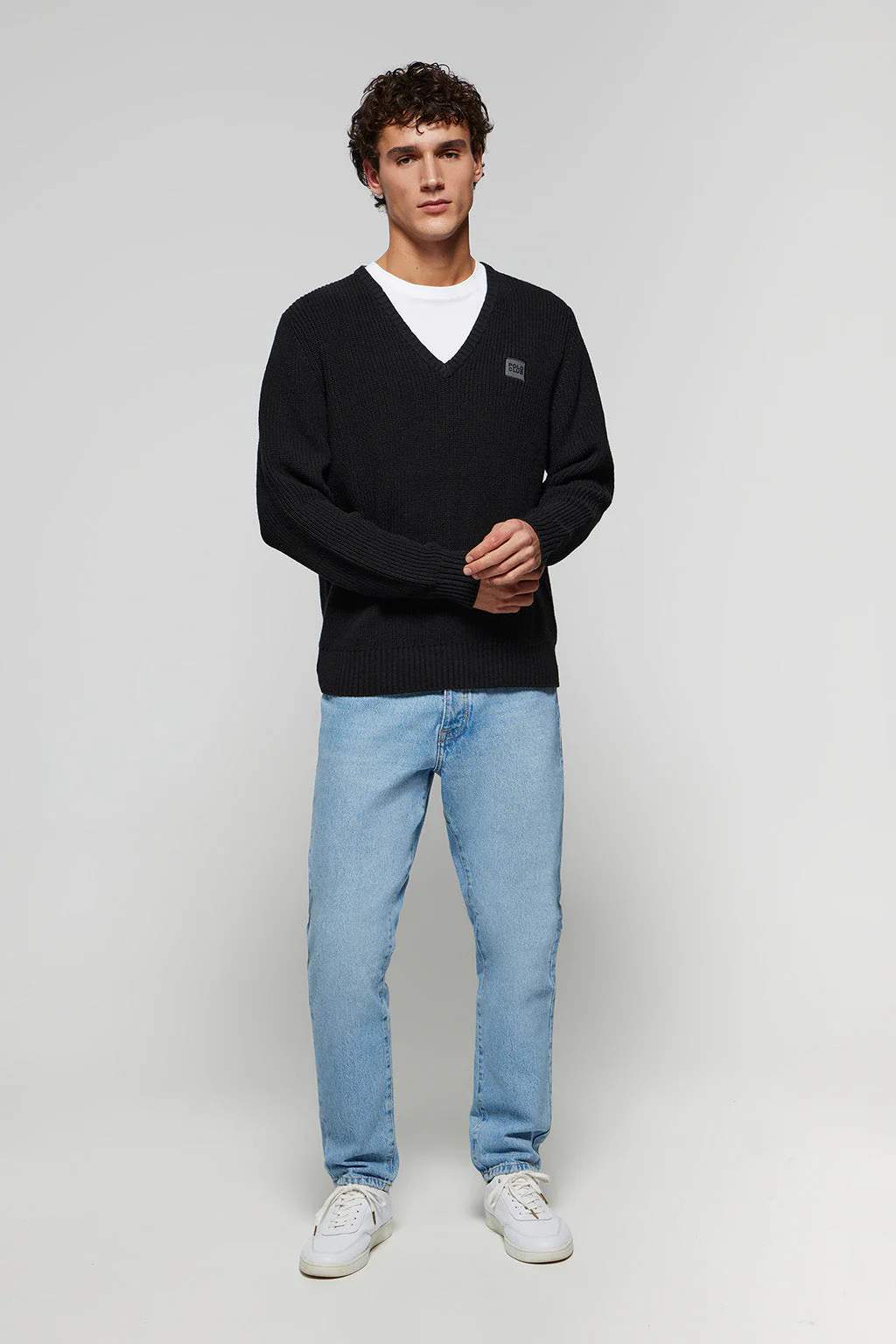 Jersey negro de punto en galga 9 con detalle Polo Club - Image 3