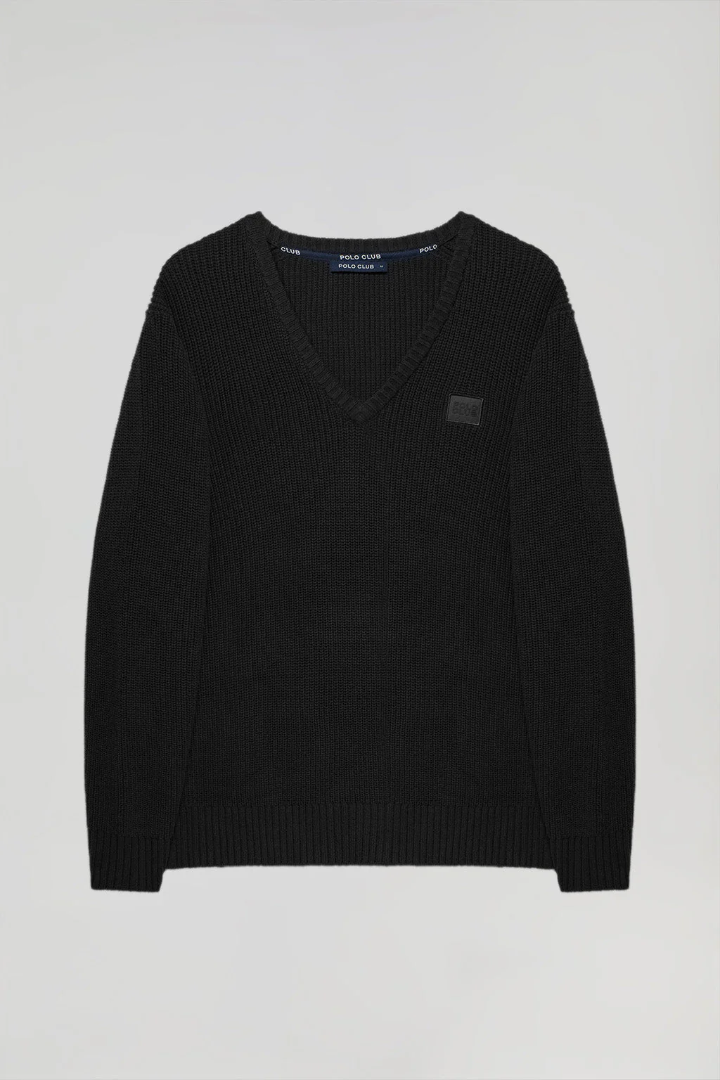 Jersey negro de punto en galga 9 con detalle Polo Club - Image 6