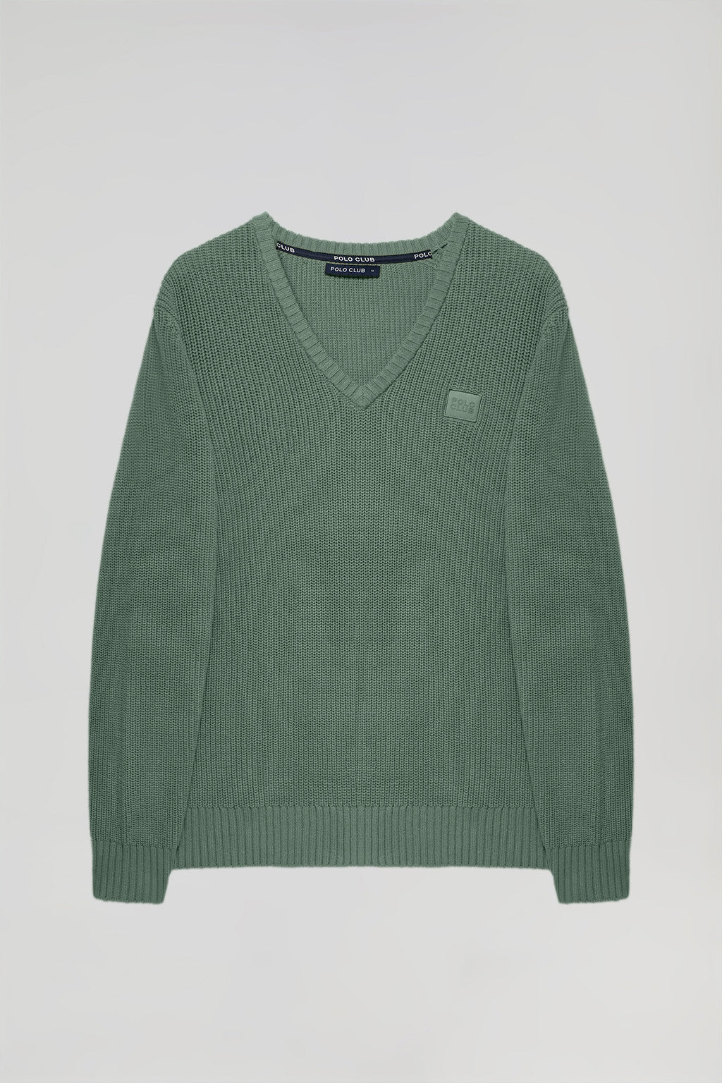 Jersey verde de punto en galga 9 con detalle Polo Club - Image 6