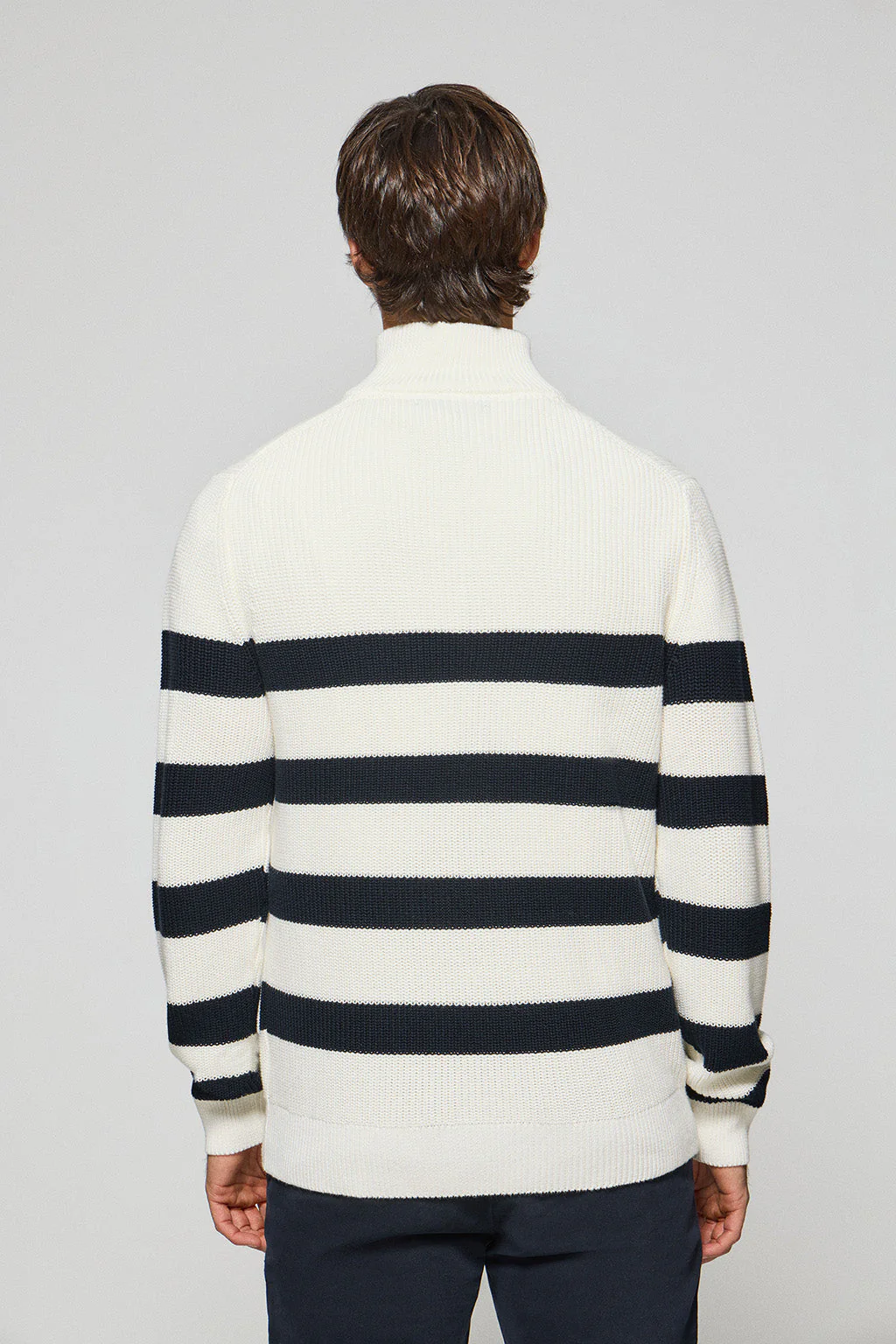 Jersey Julen beige y azul con rayas y logo Polo Club - Image 6