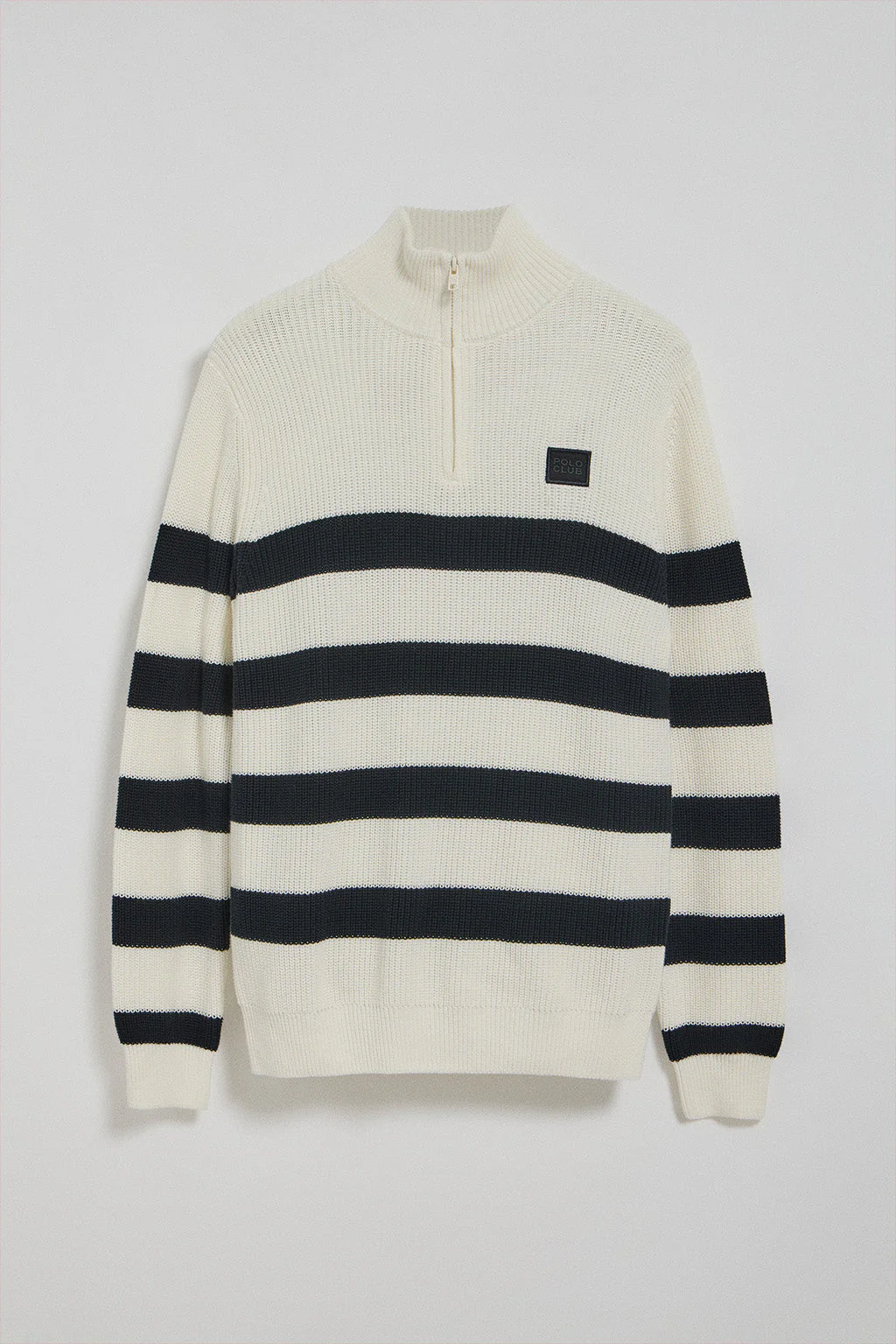 Jersey Julen beige y azul con rayas y logo Polo Club - Image 7