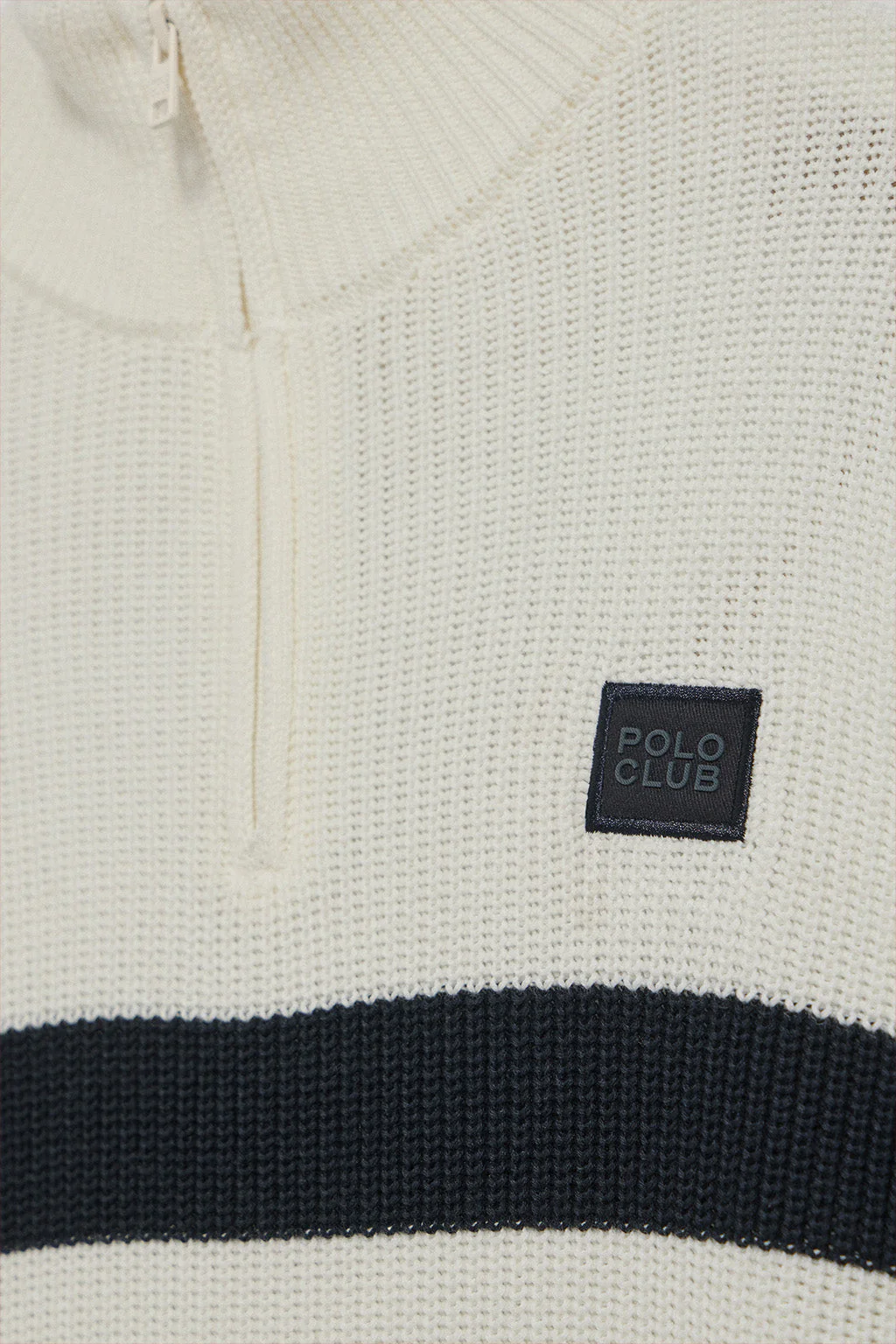 Jersey Julen beige y azul con rayas y logo Polo Club - Image 8