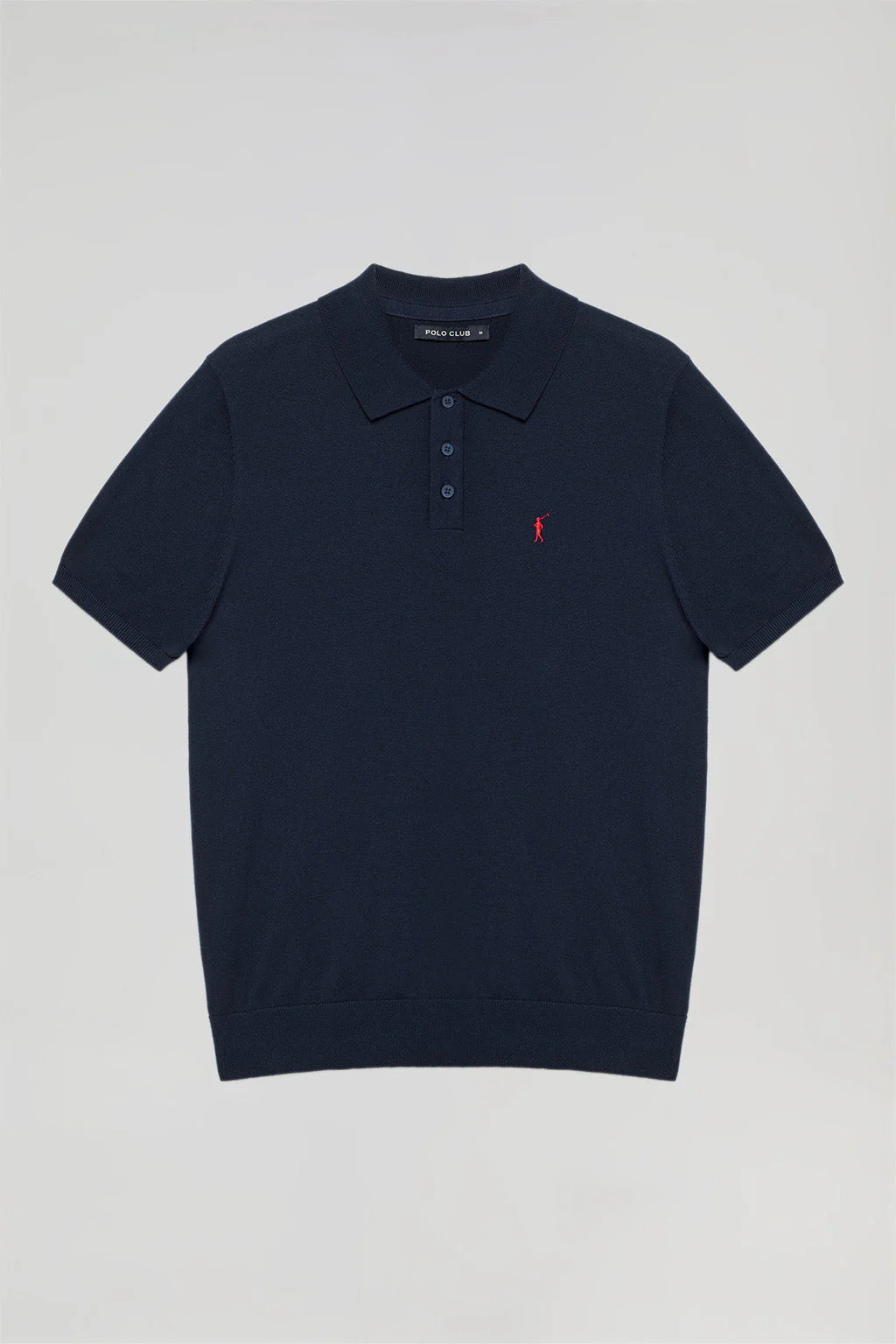 Polo de punto azul marino con bordado Rigby Go - Image 6