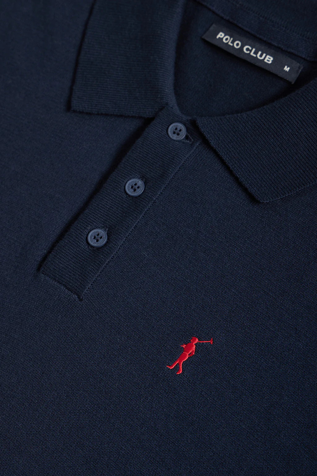 Polo de punto azul marino con bordado Rigby Go - Image 7