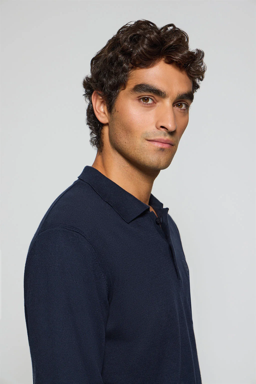 Jersey de punto Kaleo azul marino de cuello polo y detalles Polo Club - Image 3