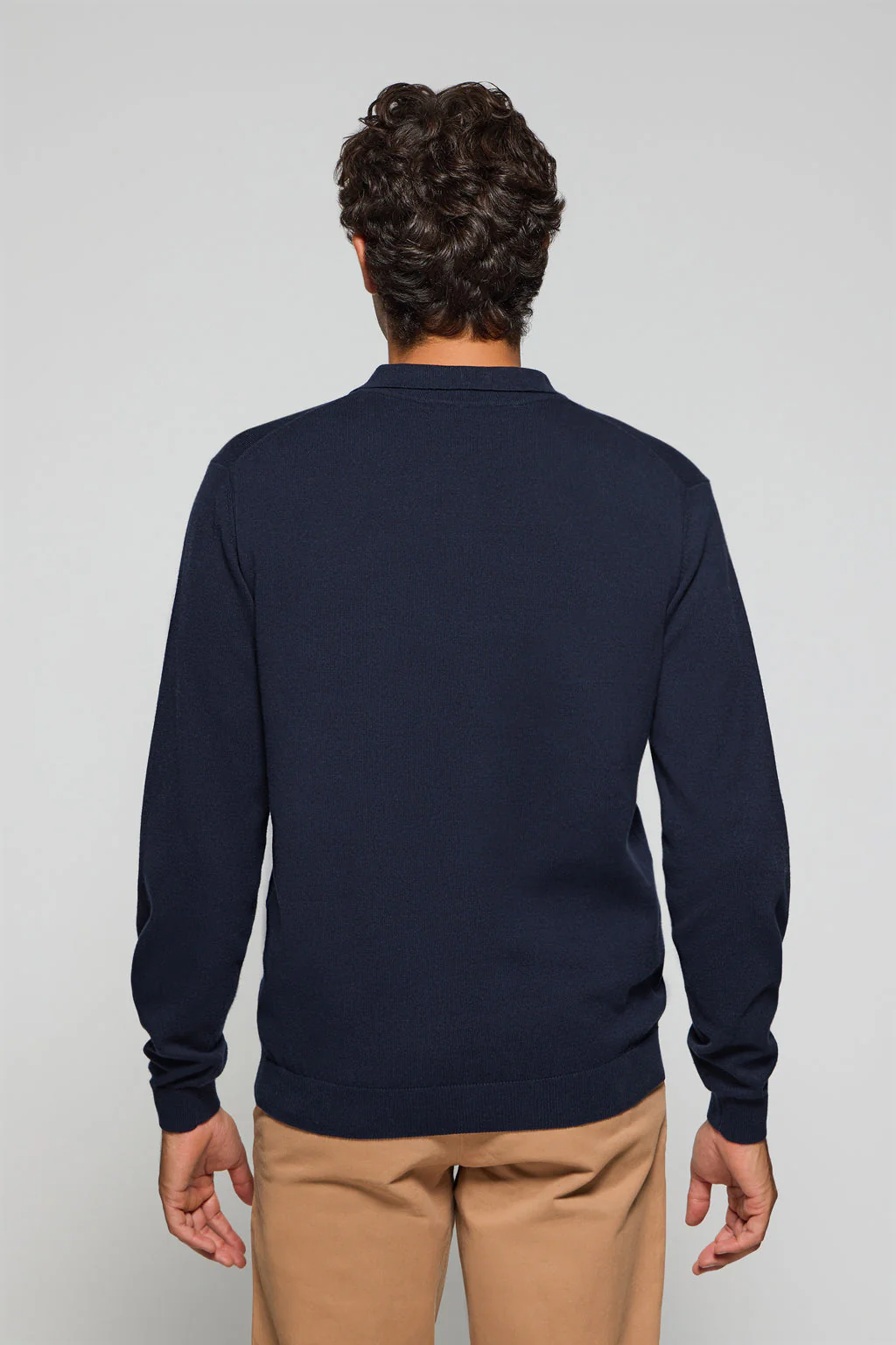 Jersey de punto Kaleo azul marino de cuello polo y detalles Polo Club - Image 7