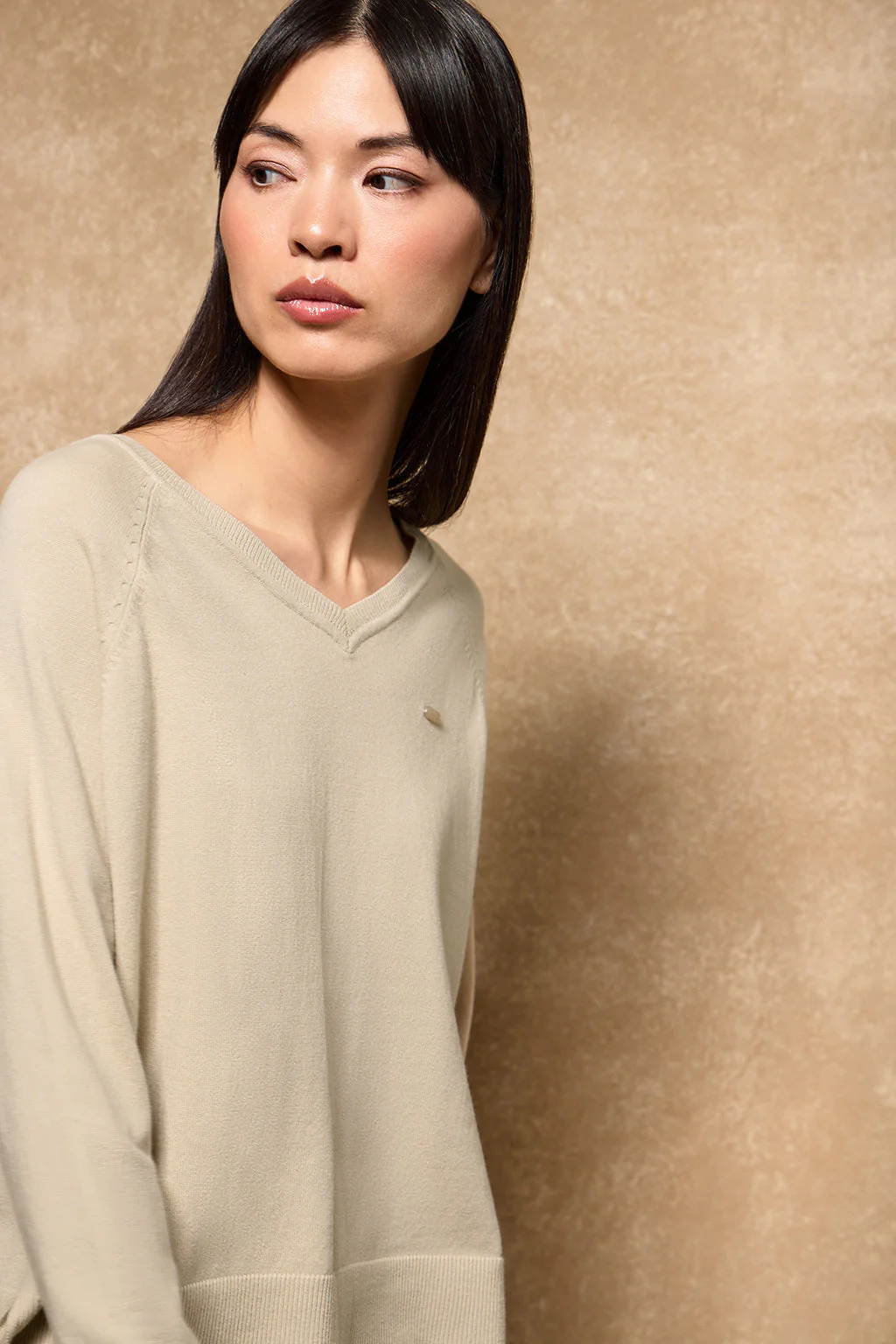 Jersey de punto Katniss beige con detalle de botón nacarado Polo Club - Image 6