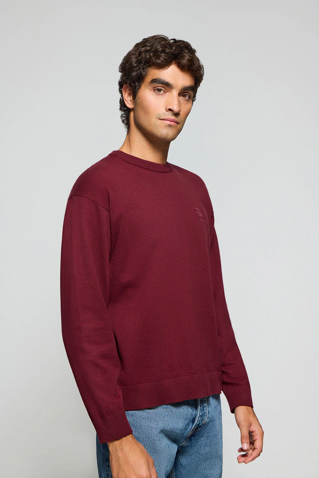 Jersey de punto Keith granate de cuello redondo y detalles Polo Club - Image 3