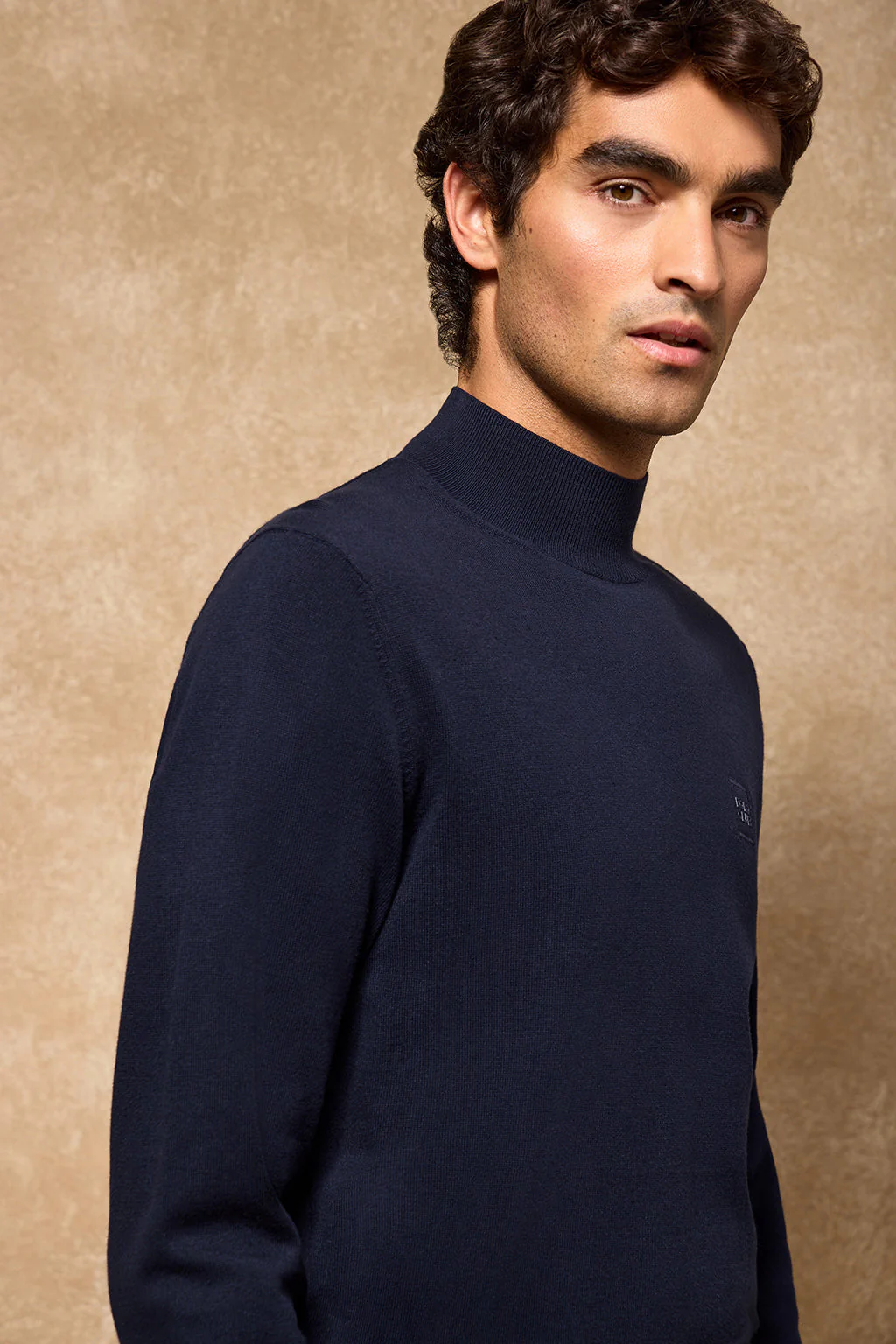 Jersey de punto Khan azul marino de cuello perkins y detalles Polo Club - Image 6