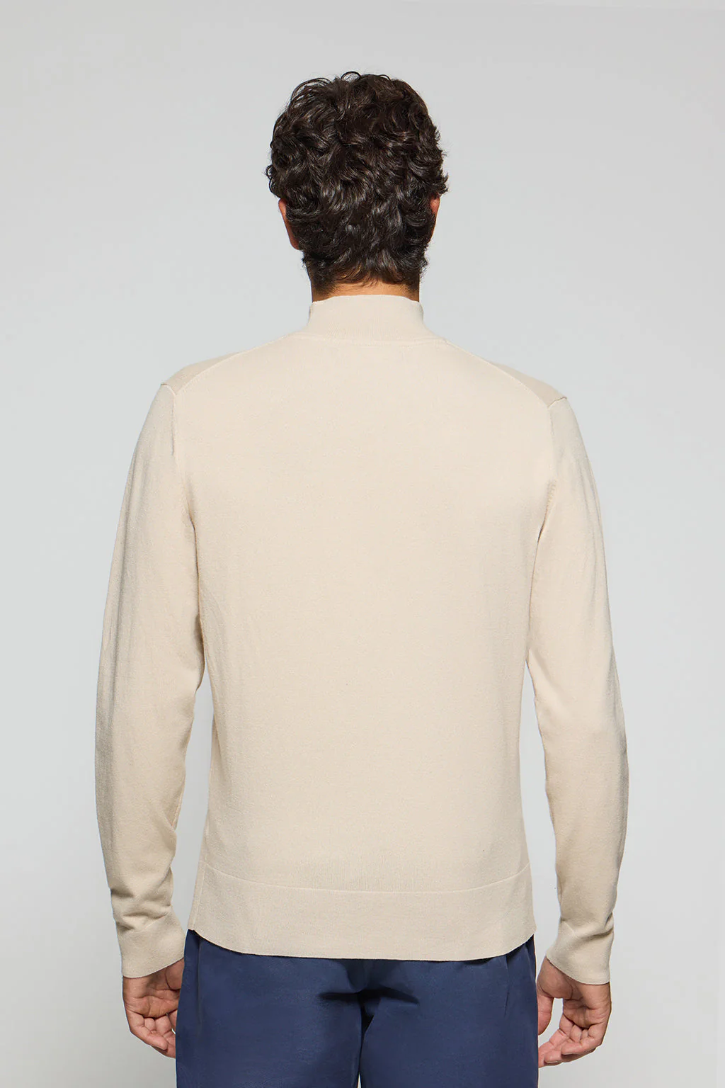 Jersey de punto Khan beige de cuello perkins y detalles Polo Club - Image 7