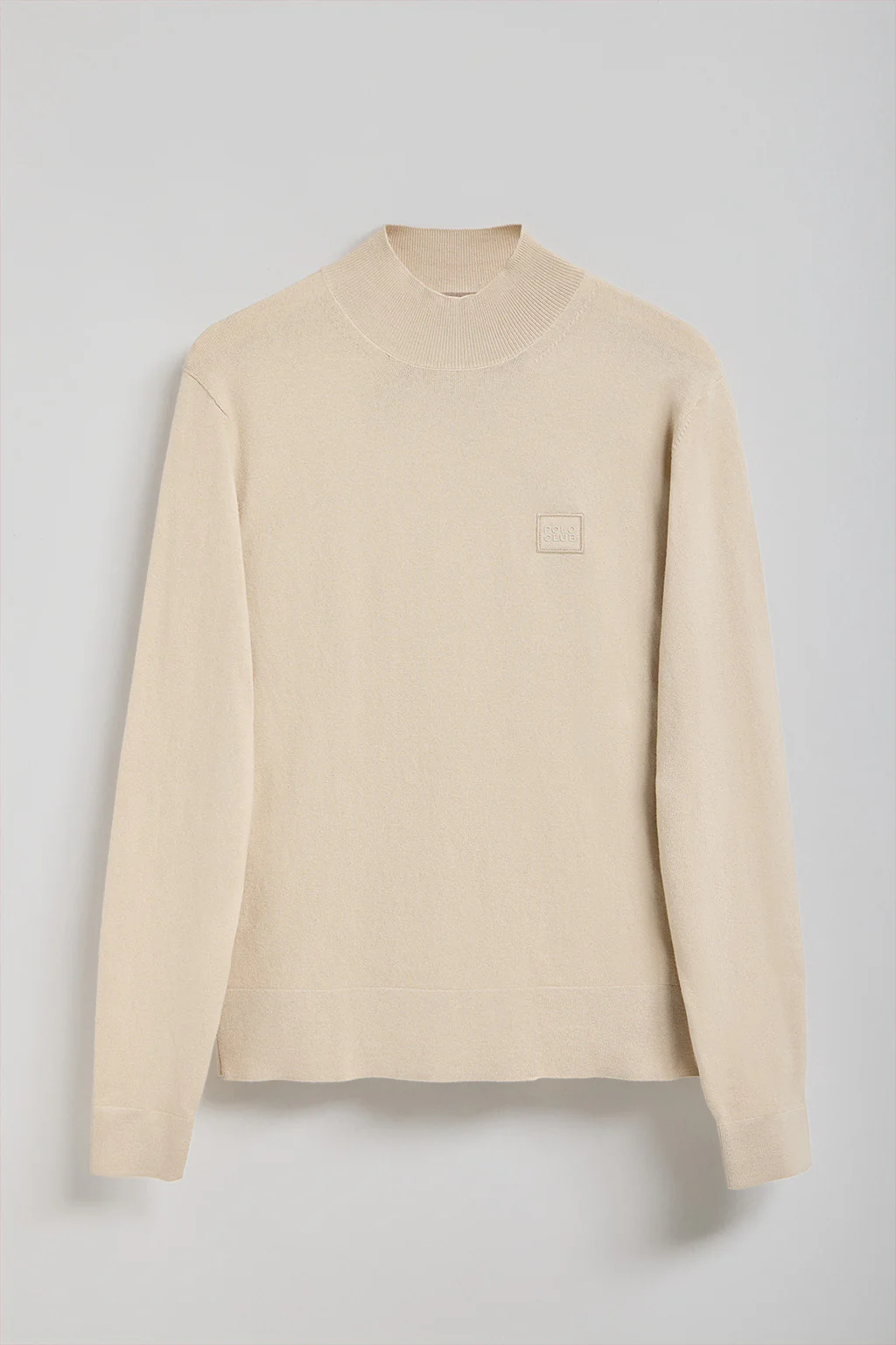 Jersey de punto Khan beige de cuello perkins y detalles Polo Club - Image 8