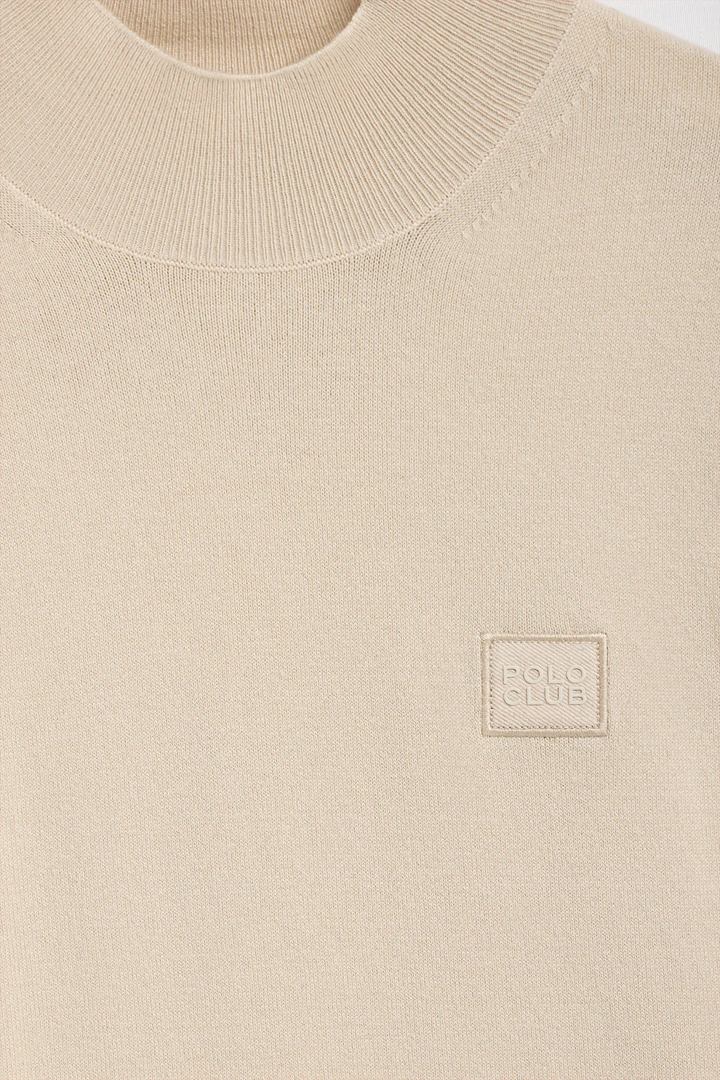 Jersey de punto Khan beige de cuello perkins y detalles Polo Club - Image 9