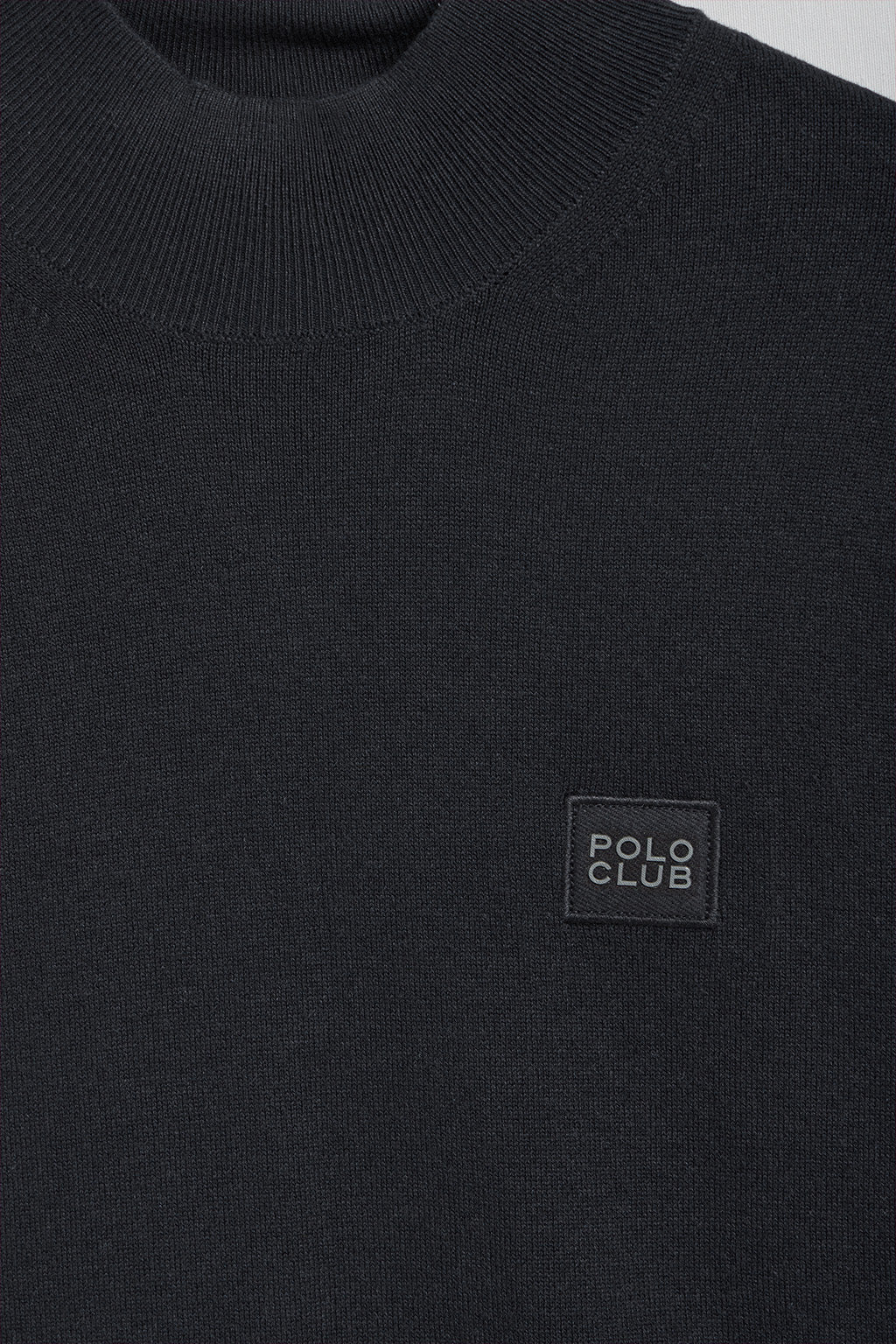 Jersey de punto Khan negro de cuello perkins y detalles Polo Club - Image 9