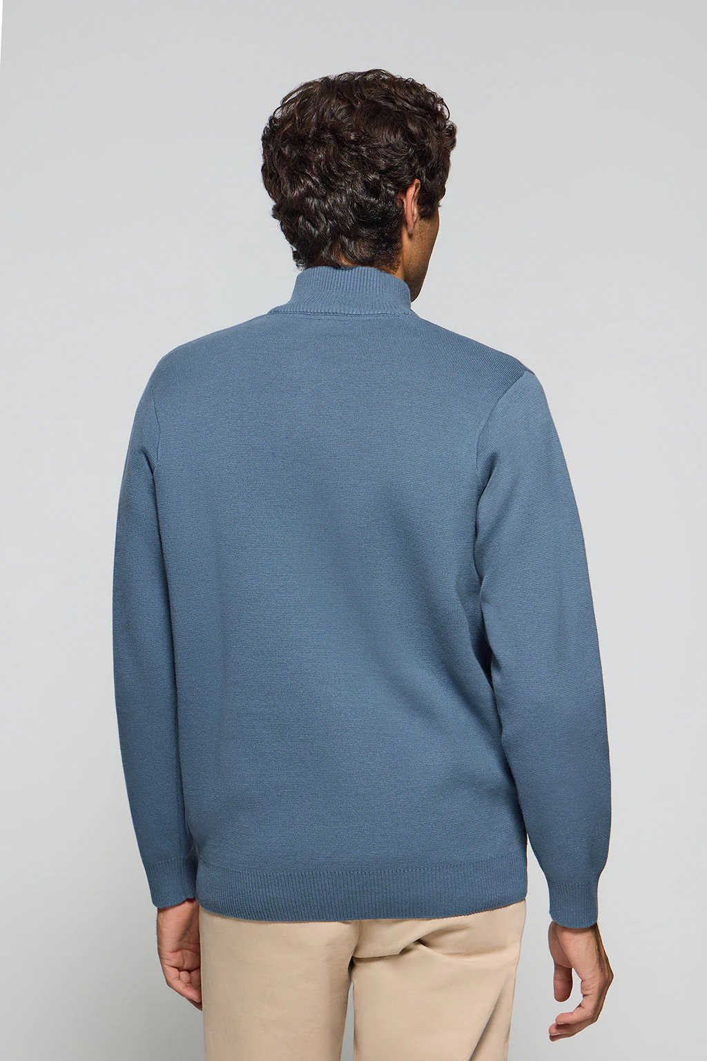 Jersey de punto Koda azul denim con cremallera y detalles Polo Club - Image 8