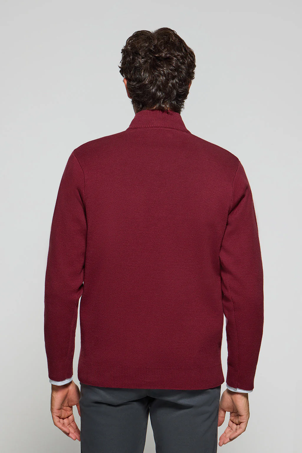 Jersey de punto Koda color granate con cremallera y detalles Polo Club - Image 4