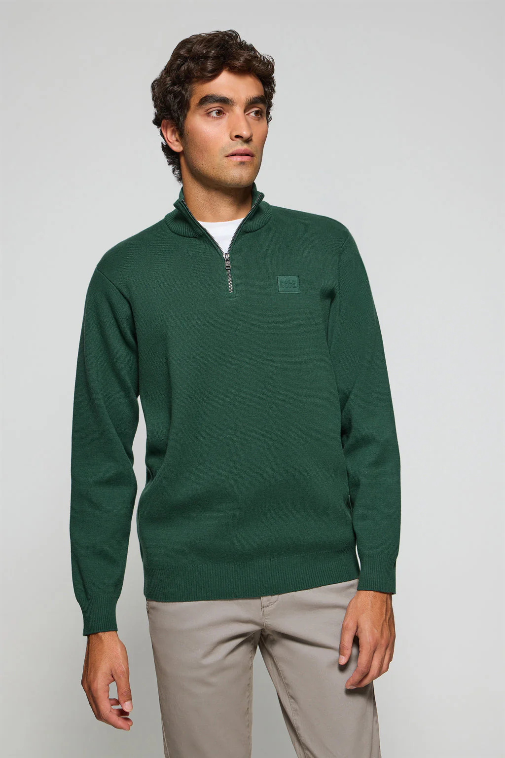 Jersey de punto Koda color verde con cremallera y detalles Polo Club - Image 2