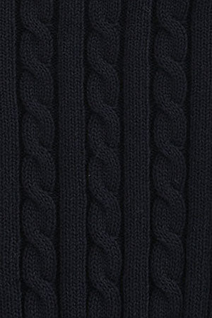 Jersey azul marino de punto trenzado y cuello polo - Image 10