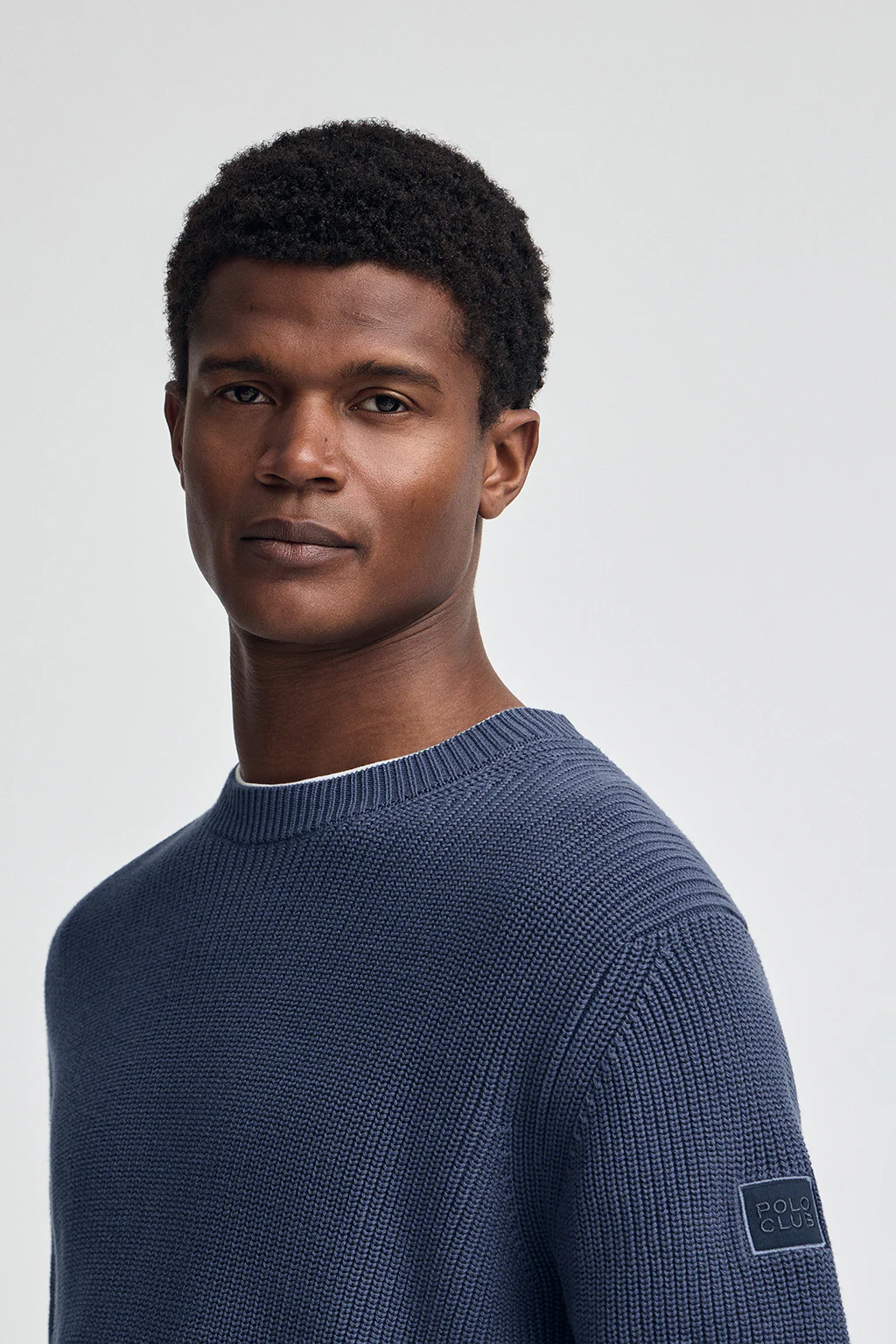 Jersey de punto inglés azul denim con parche Polo Club - Image 2