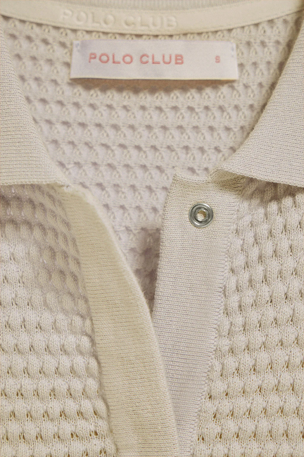 Jersey abotonado de punto beige Lirio con monograma bordado - Image 6