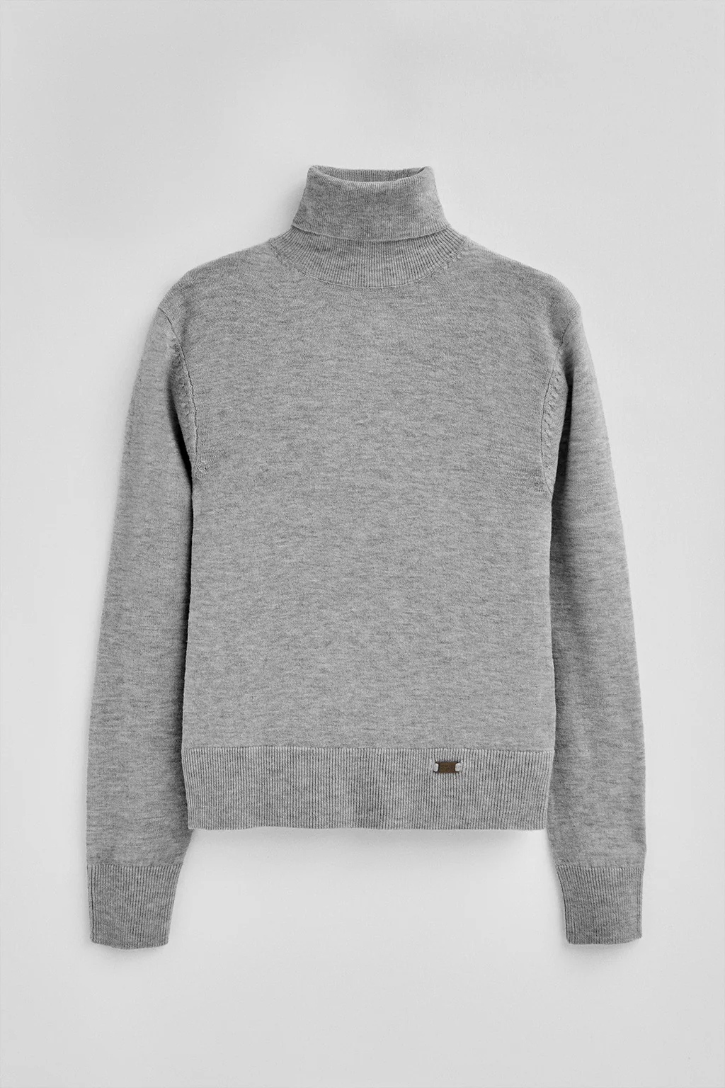Jersey de lana merino gris vigoré con corte slim y cuello vuelto - Image 8